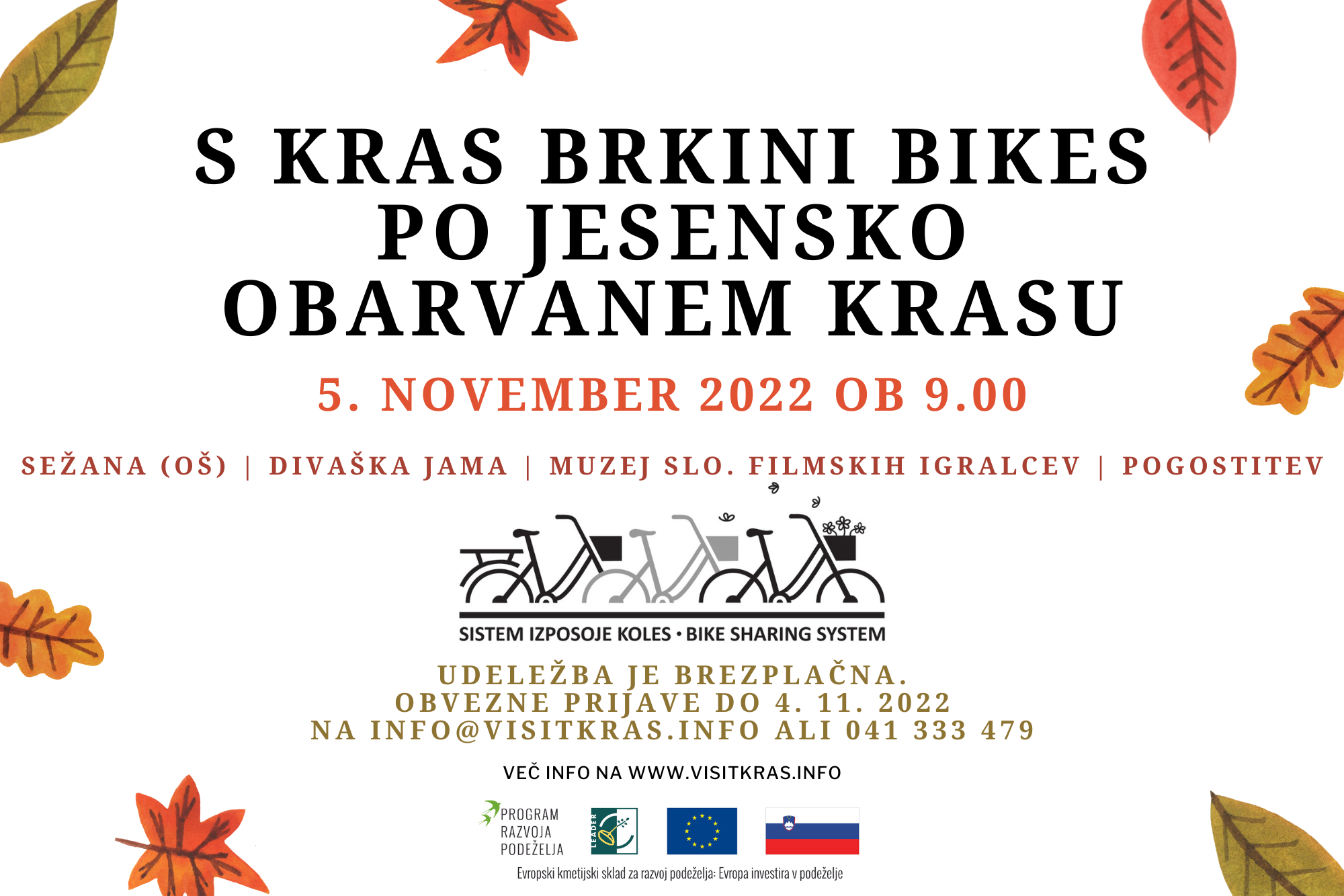 S Kras Brkini bikes po jesensko obarvanem Krasu