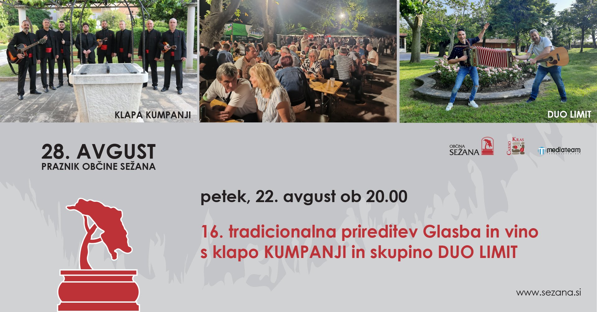 Glasba in vino s klapo Kumpanji in Duom Limit 