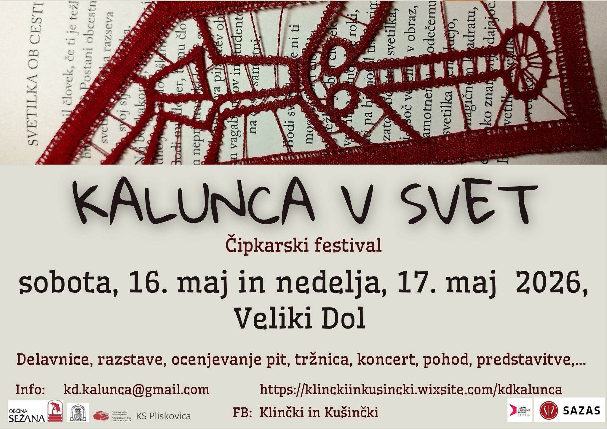 Kalunca v svet - klekljarski festival 