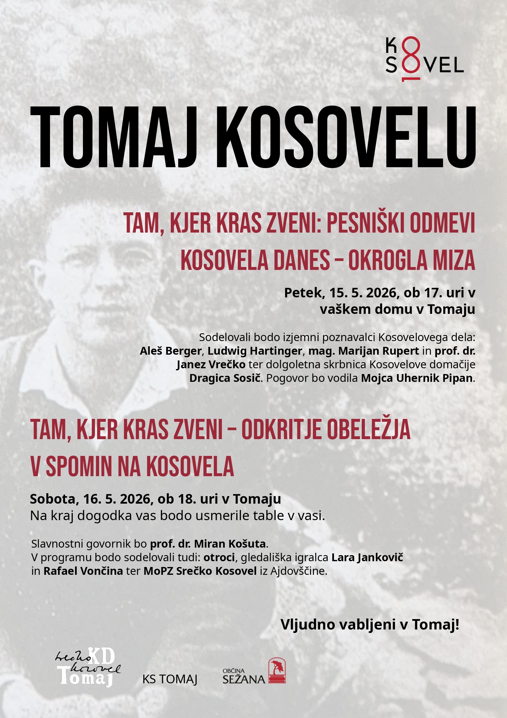 Tomaj Kosovelu - tam, kjer Kras zveni