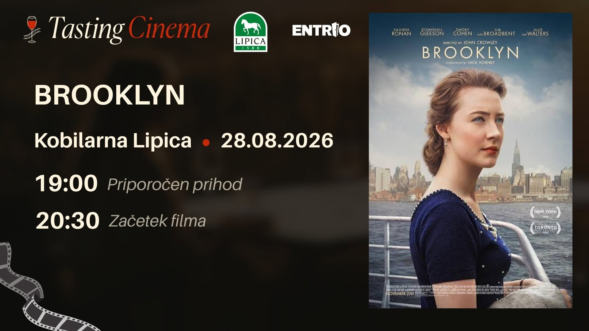Tasting Cinema – Butični kino pod zvezdami: Brooklyn